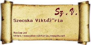 Szecska Viktória névjegykártya